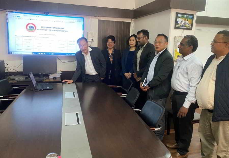 Principal Secretary, School Education, Menukhol John launching the online Student Evaluation Portal of Department of School Education at his office chamber on June 2. (DIPR Photo)